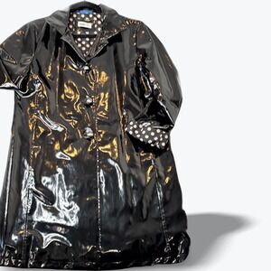 Jane Post Hooded Rain Coat Iconic Princess Slicker Trench Raincoat Jacket Small